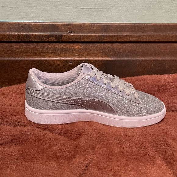 (Size: 4 UK) Puma Girls' Smash v2 Glitz Glam Sneakers - Picture 5 of 7